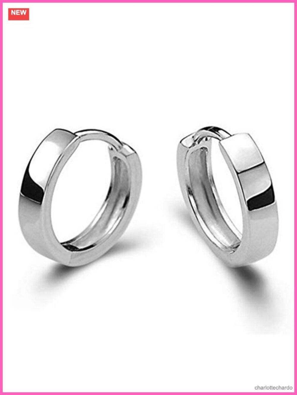 Small 925 Sterling Silver Hoop Earrings with Cubic Zirconia Inlay for Women